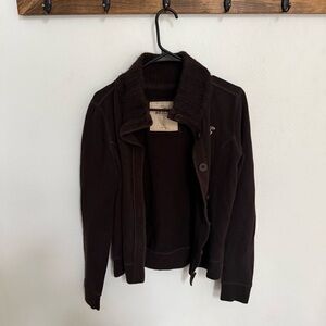 Hollister Dark Brown Button Down Sweater